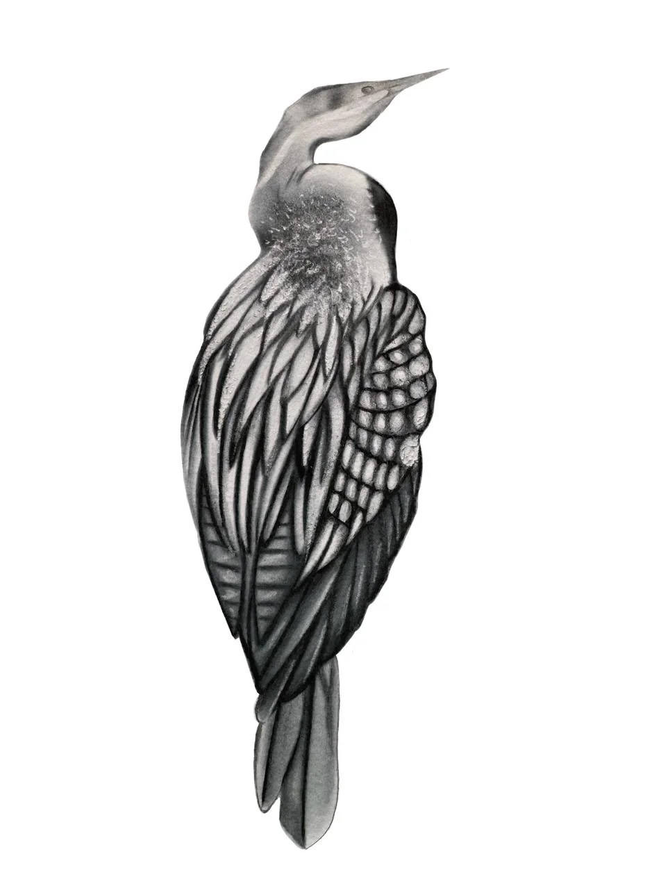 Bird painting — mixed media